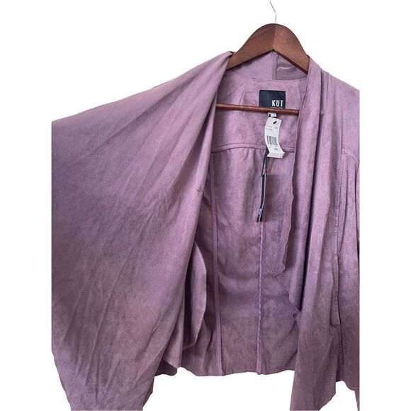 Kut from the Kloth Tayanita Faux Suede Jacket in Wisteria size L NWT - Picture 13 of 13